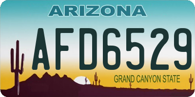 AZ license plate AFD6529