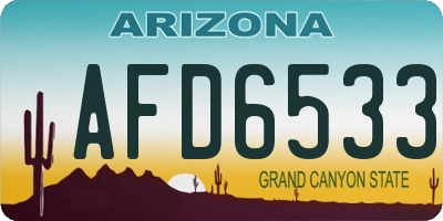 AZ license plate AFD6533