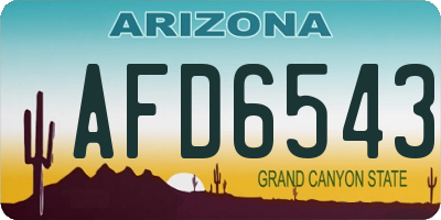 AZ license plate AFD6543
