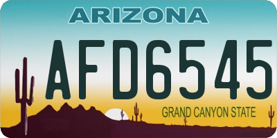 AZ license plate AFD6545