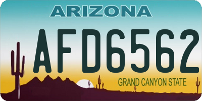 AZ license plate AFD6562
