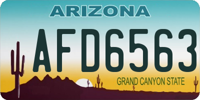 AZ license plate AFD6563