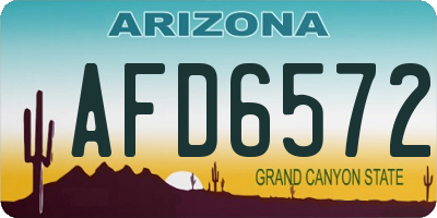 AZ license plate AFD6572