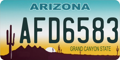 AZ license plate AFD6583