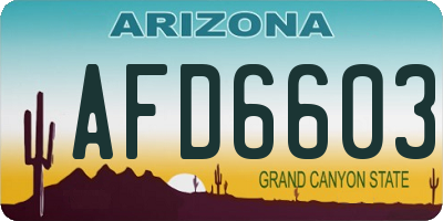 AZ license plate AFD6603