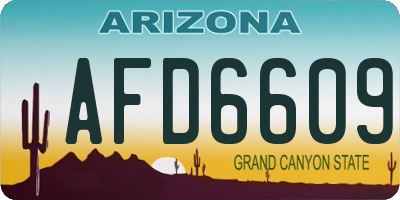 AZ license plate AFD6609
