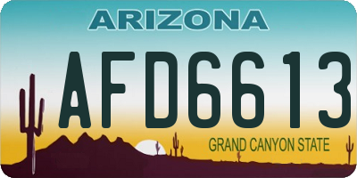 AZ license plate AFD6613