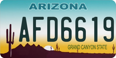 AZ license plate AFD6619