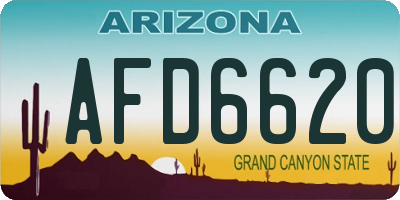 AZ license plate AFD6620