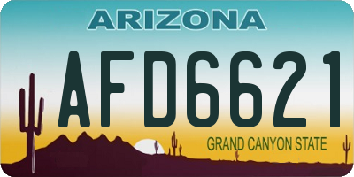AZ license plate AFD6621