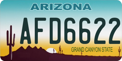 AZ license plate AFD6622