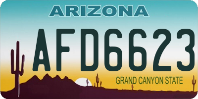 AZ license plate AFD6623