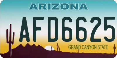 AZ license plate AFD6625