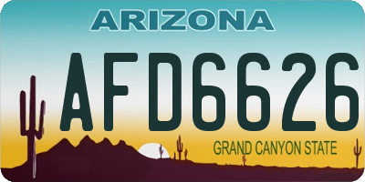 AZ license plate AFD6626