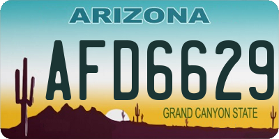 AZ license plate AFD6629
