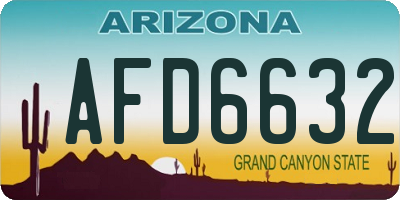 AZ license plate AFD6632