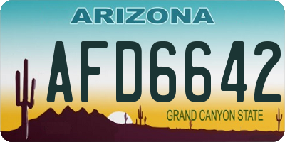AZ license plate AFD6642