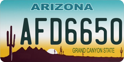 AZ license plate AFD6650