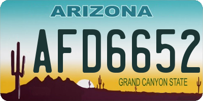 AZ license plate AFD6652