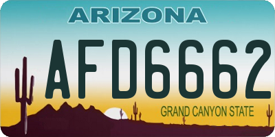 AZ license plate AFD6662