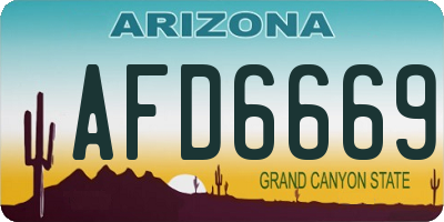 AZ license plate AFD6669