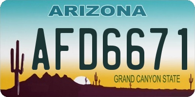 AZ license plate AFD6671