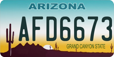 AZ license plate AFD6673