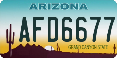 AZ license plate AFD6677