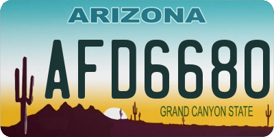 AZ license plate AFD6680