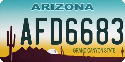 AZ license plate AFD6683