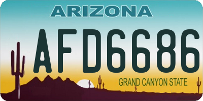 AZ license plate AFD6686
