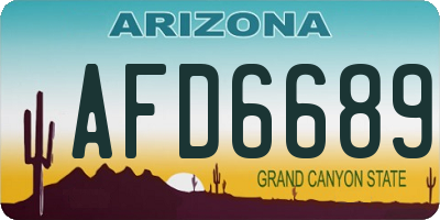 AZ license plate AFD6689