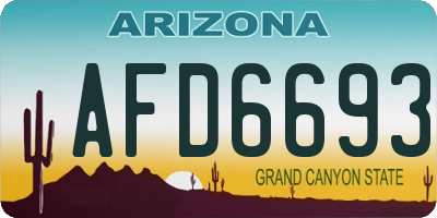 AZ license plate AFD6693