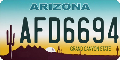 AZ license plate AFD6694