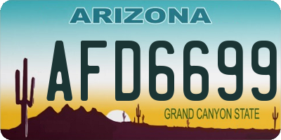 AZ license plate AFD6699