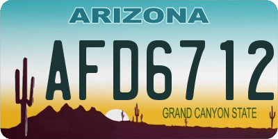 AZ license plate AFD6712