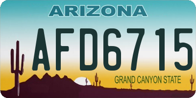 AZ license plate AFD6715