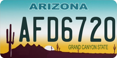 AZ license plate AFD6720