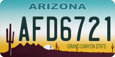 AZ license plate AFD6721