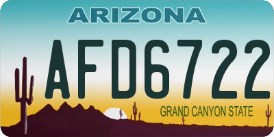 AZ license plate AFD6722