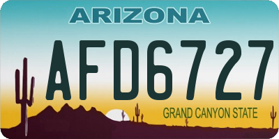 AZ license plate AFD6727