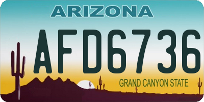AZ license plate AFD6736