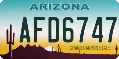 AZ license plate AFD6747