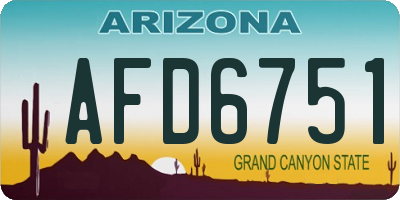 AZ license plate AFD6751