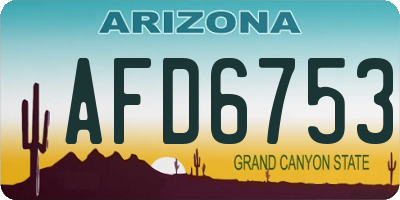 AZ license plate AFD6753