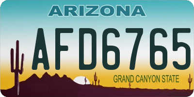 AZ license plate AFD6765