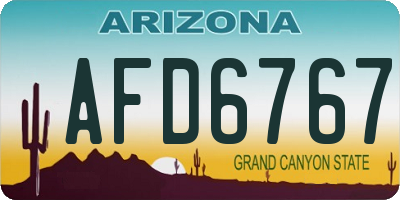 AZ license plate AFD6767