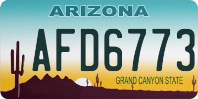 AZ license plate AFD6773