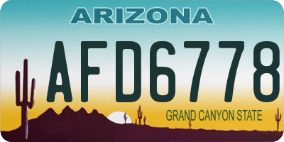 AZ license plate AFD6778
