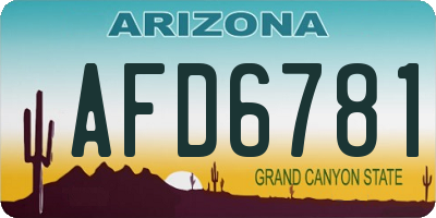 AZ license plate AFD6781